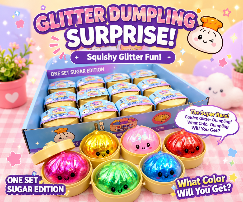 🥟✨ Mini Mystery Glitter Dumpling Squishy | Sugar Edition ✨🥟