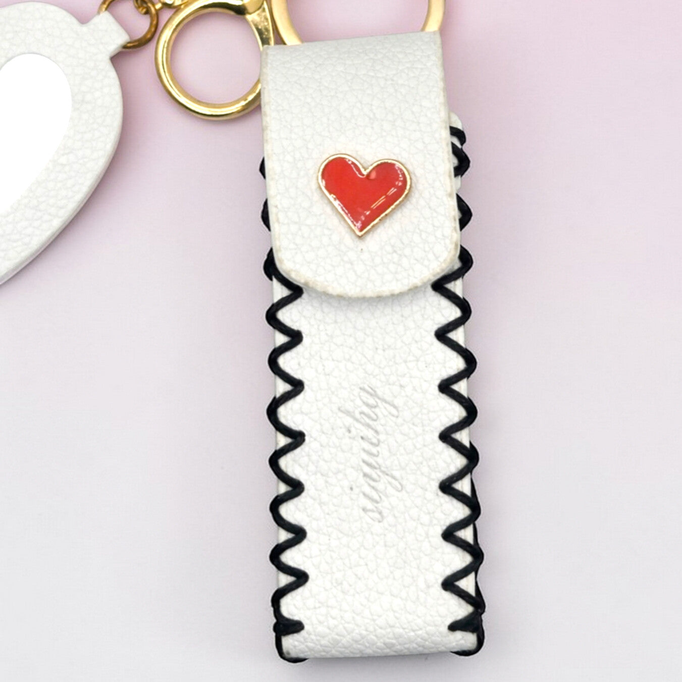 💖 Heart Mirror Keychain Wallet Charm