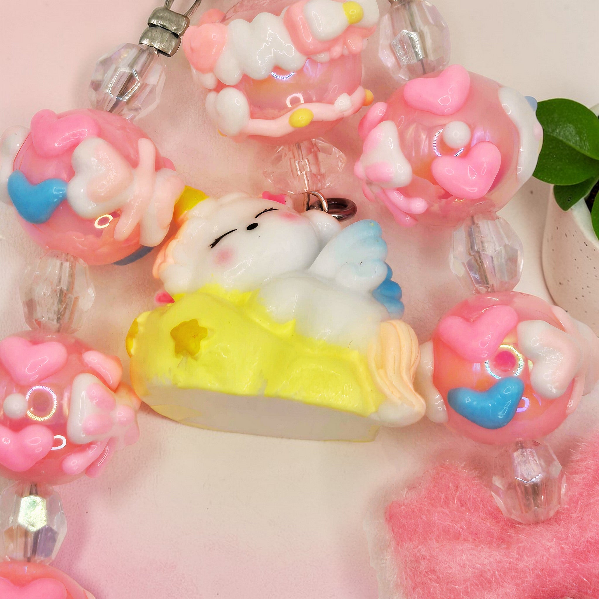 🦄 Pastel Unicorn Phone Chain – Handmade Kawaii Accessory (One of a Kind)
