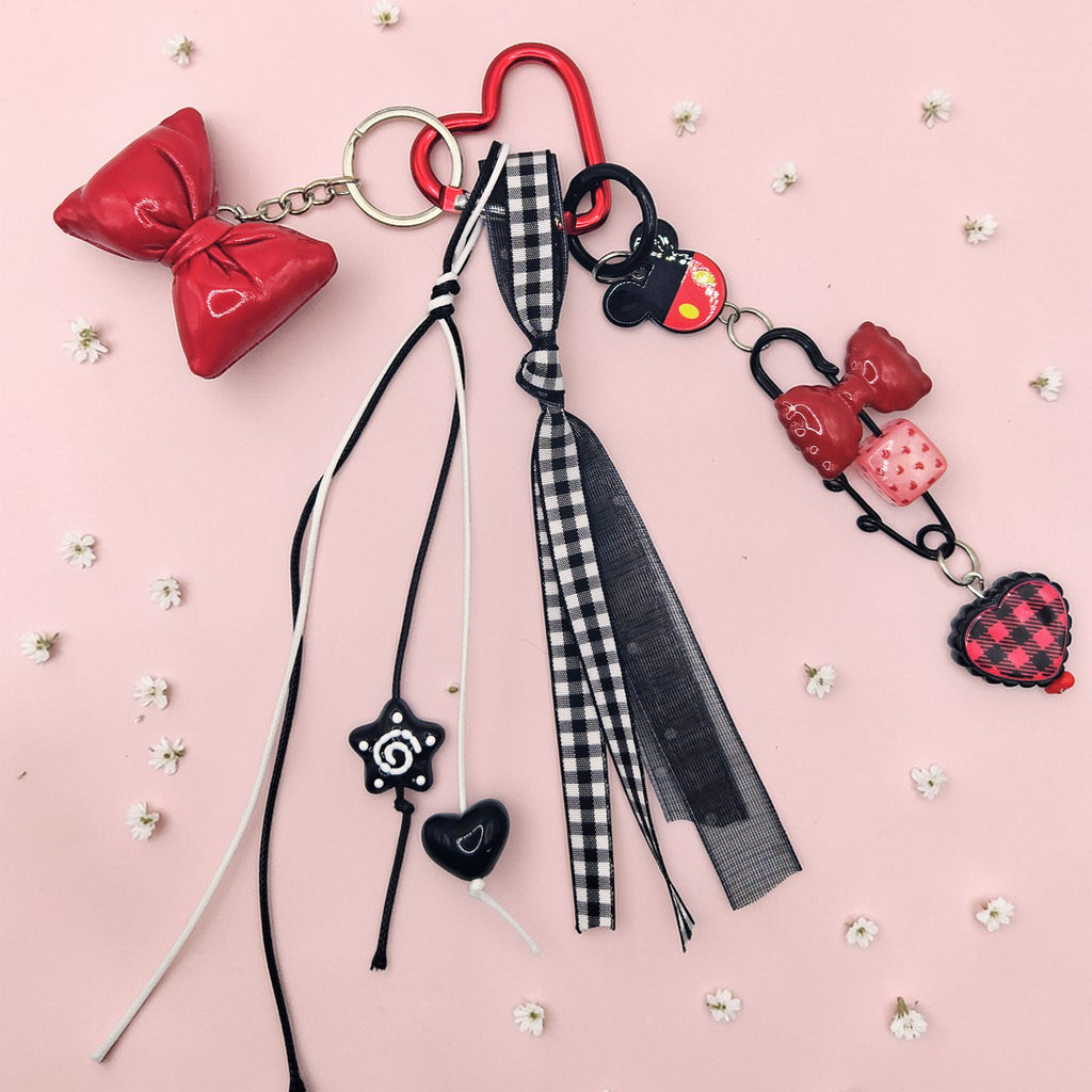 🖤❤️ Crimson Check One-of-a-Kind Kawaii Bag Charm