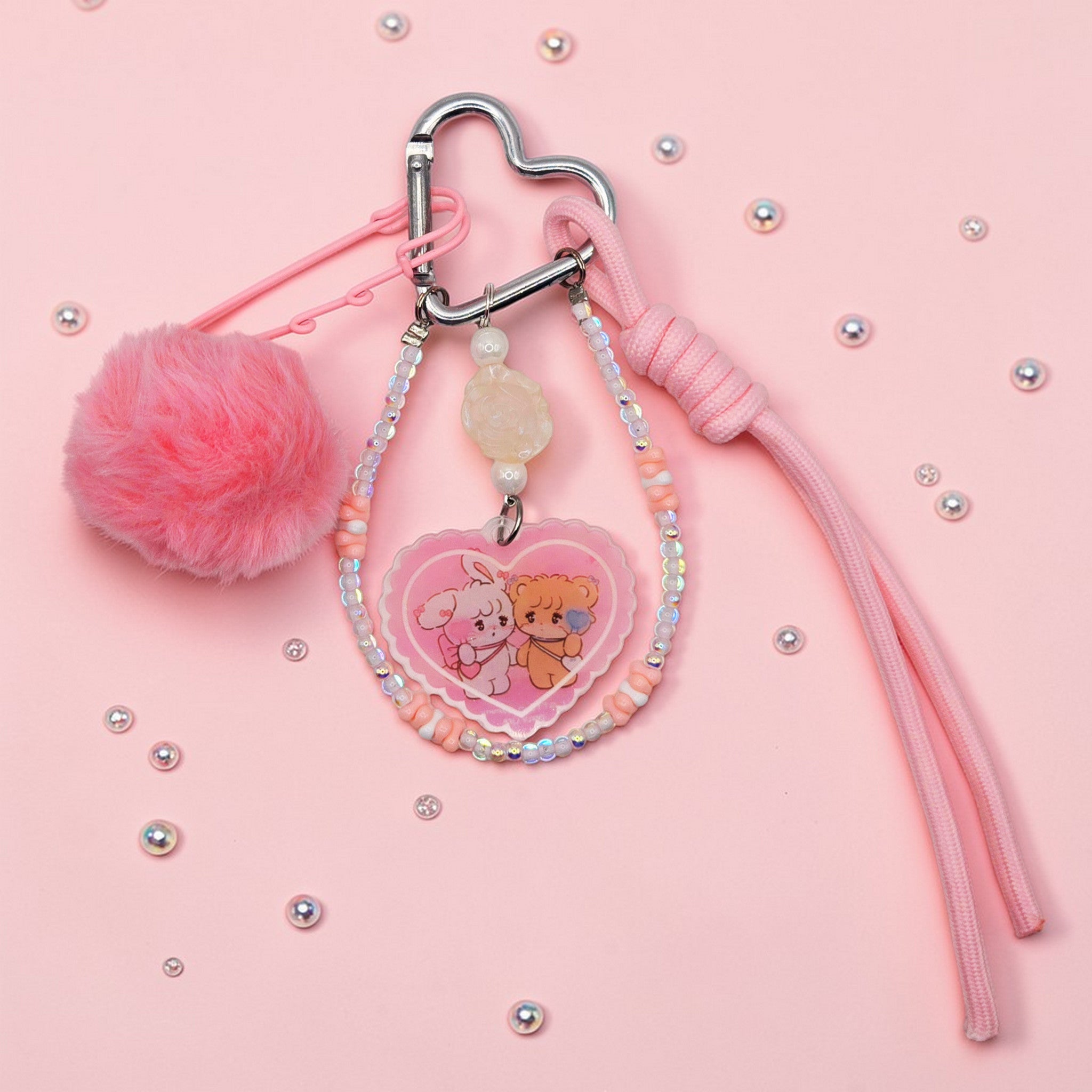 💗 Sweetheart Duo One-of-a-Kind Kawaii Bag Charm