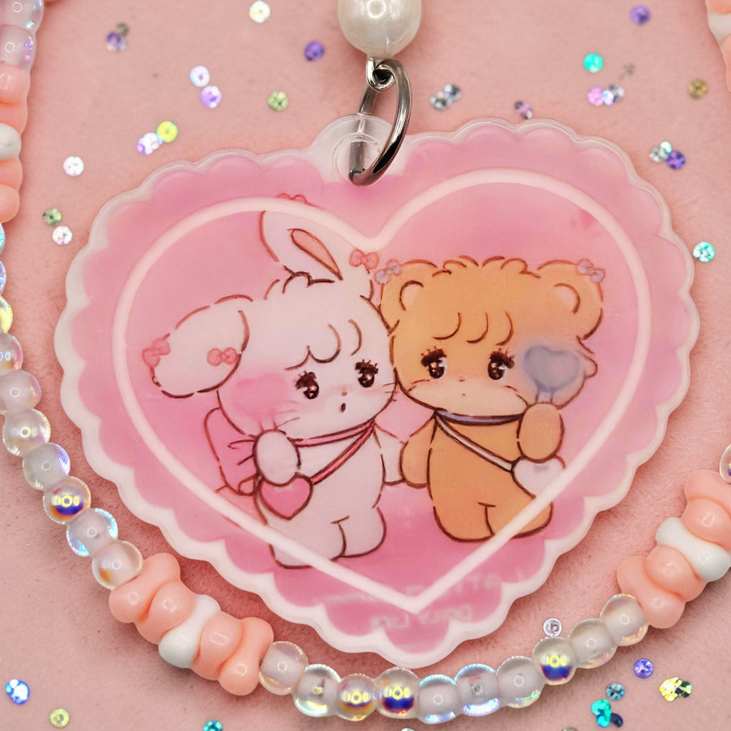 💗 Sweetheart Duo One-of-a-Kind Kawaii Bag Charm