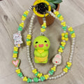 💚🌼 Happy Green Mini Bead Character Phone Chain – Handmade Kawaii Charm (One of a Kind)