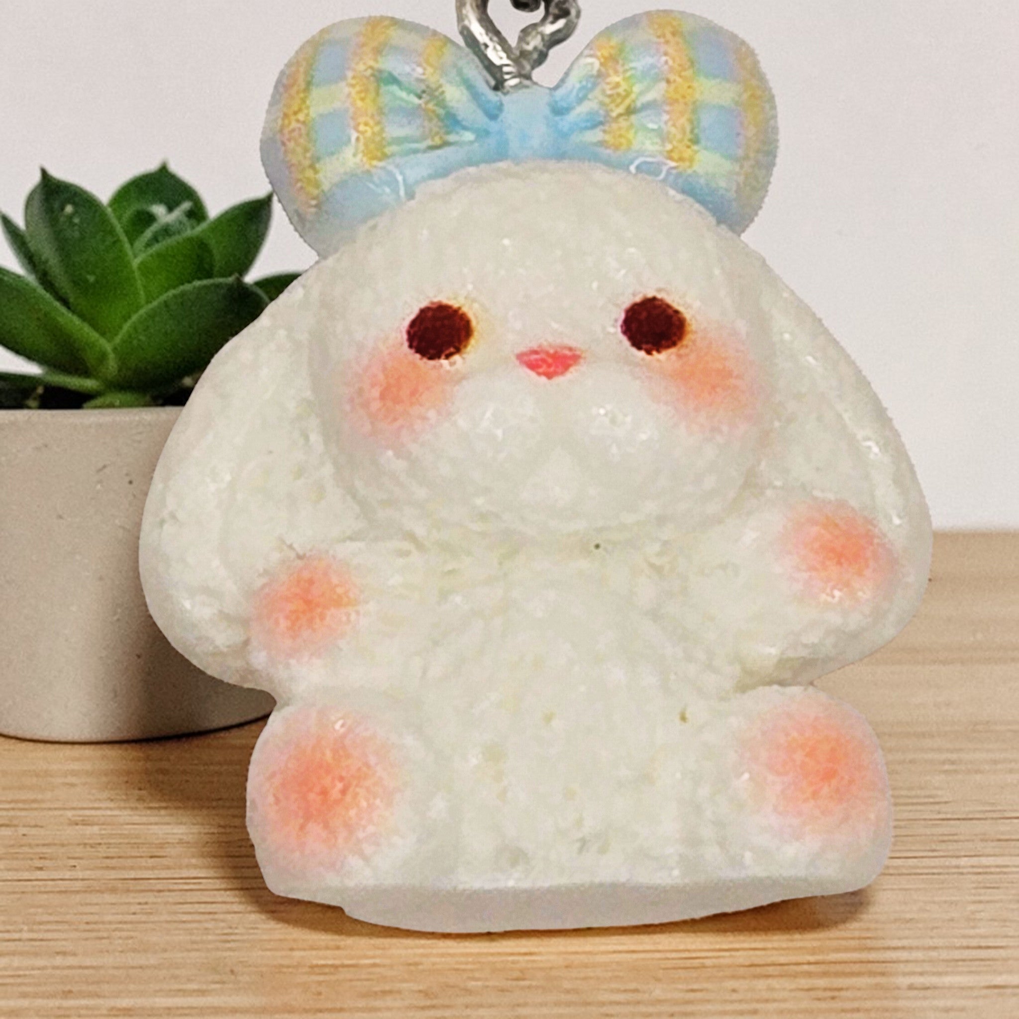 🎀💗 Pink Plush Cutie Mini Bead Phone Chain – Handmade Kawaii Bag Charm (One of a Kind)