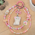 🎀💗 Pastel Plush Cutie Mini Bead Phone Chain – Handmade Kawaii Bag Charm (One of a Kind)