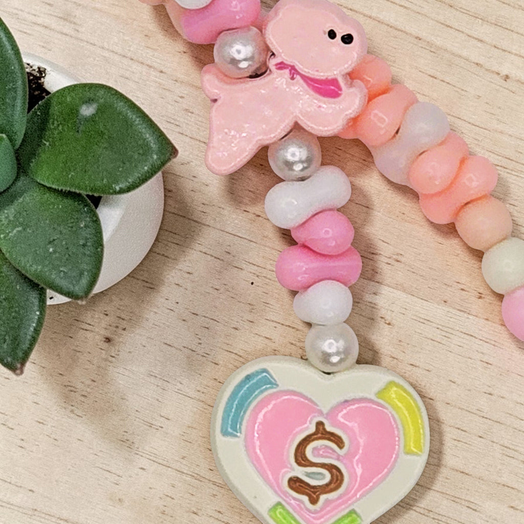 🎀💗 Pastel Plush Cutie Mini Bead Phone Chain – Handmade Kawaii Bag Charm (One of a Kind)
