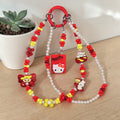 ❤️🍎 Red Apple Cutie Mini Bead Phone Chain – Handmade Kawaii Bag Charm (One of a Kind)