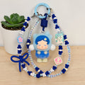 💙❄️ Blue Frost Cutie Mini Bead Phone Chain – Handmade Kawaii Bag Charm (One of a Kind)