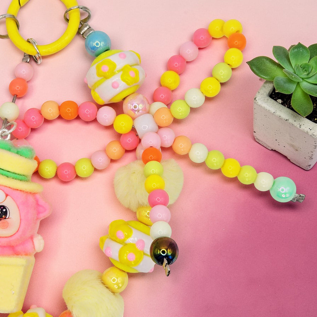 🍰🌈 Sweet Sundae Dream Mini Bead Phone Chain – Handmade Kawaii Dessert Charm (One of a Kind)