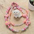 🤍🎀 Pastel Puppy Dream Mini Bead Phone Chain – Handmade Kawaii Bag Charm (One of a Kind)