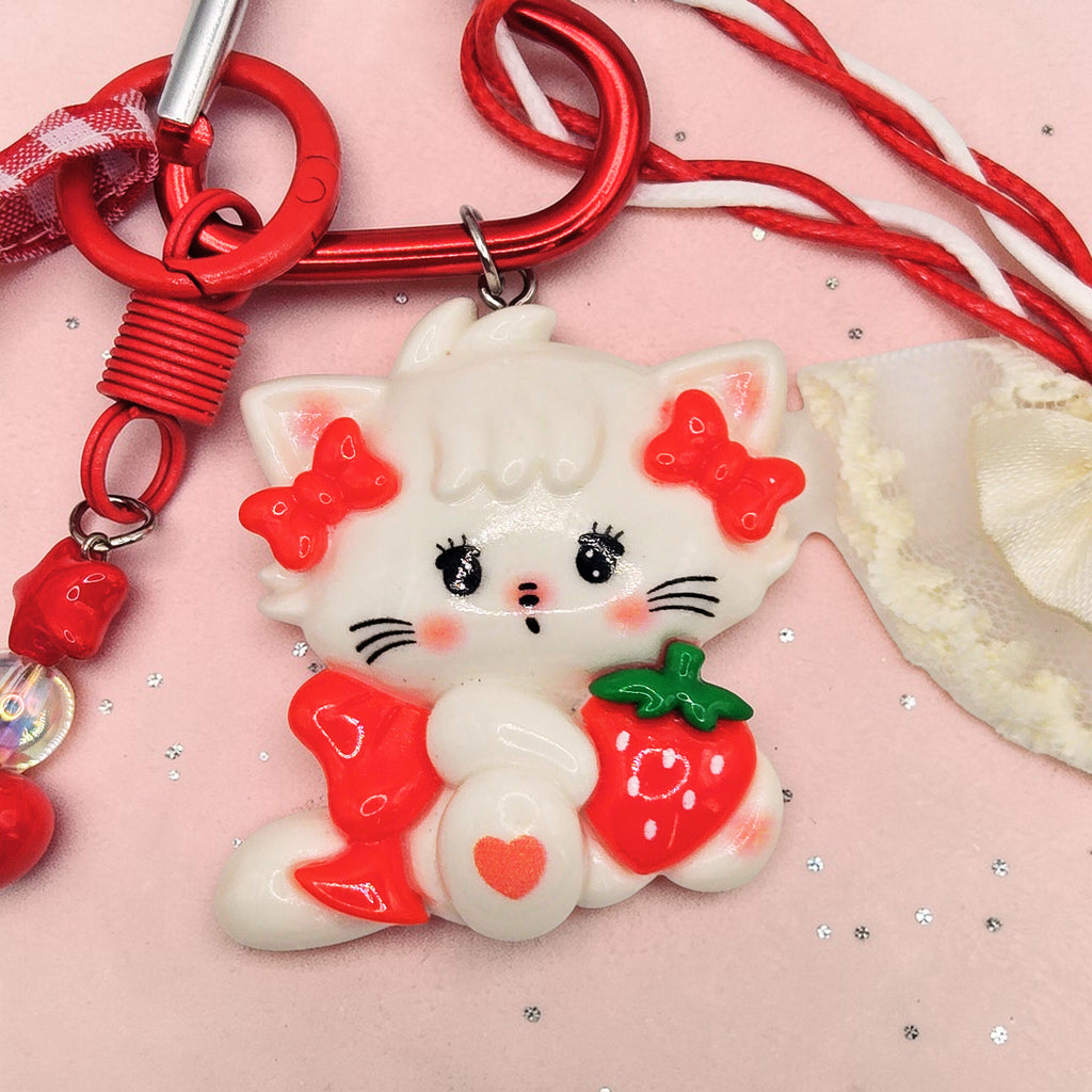 🍓 Strawberry Sweetheart Charm & Bag Decor – One of a Kind