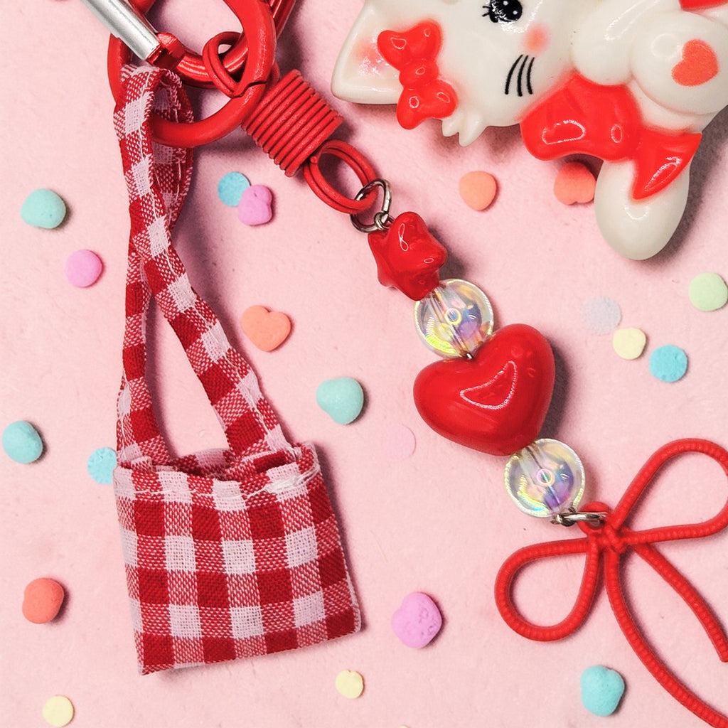 🍓 Strawberry Sweetheart Charm & Bag Decor – One of a Kind