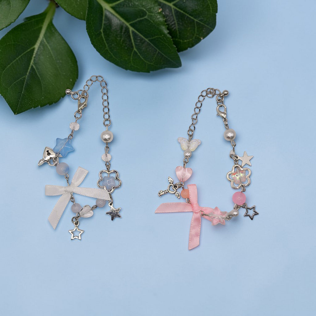 🌟 Kawaii Star Ribbon Charm Bracelet