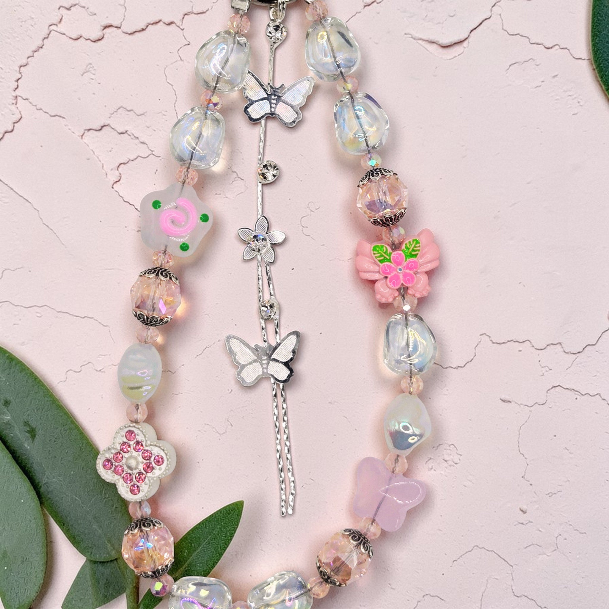 🦋✨ Enchanted Bead Phone Chain – Handmade Kawaii Charm Accessory (Multiple Styles)