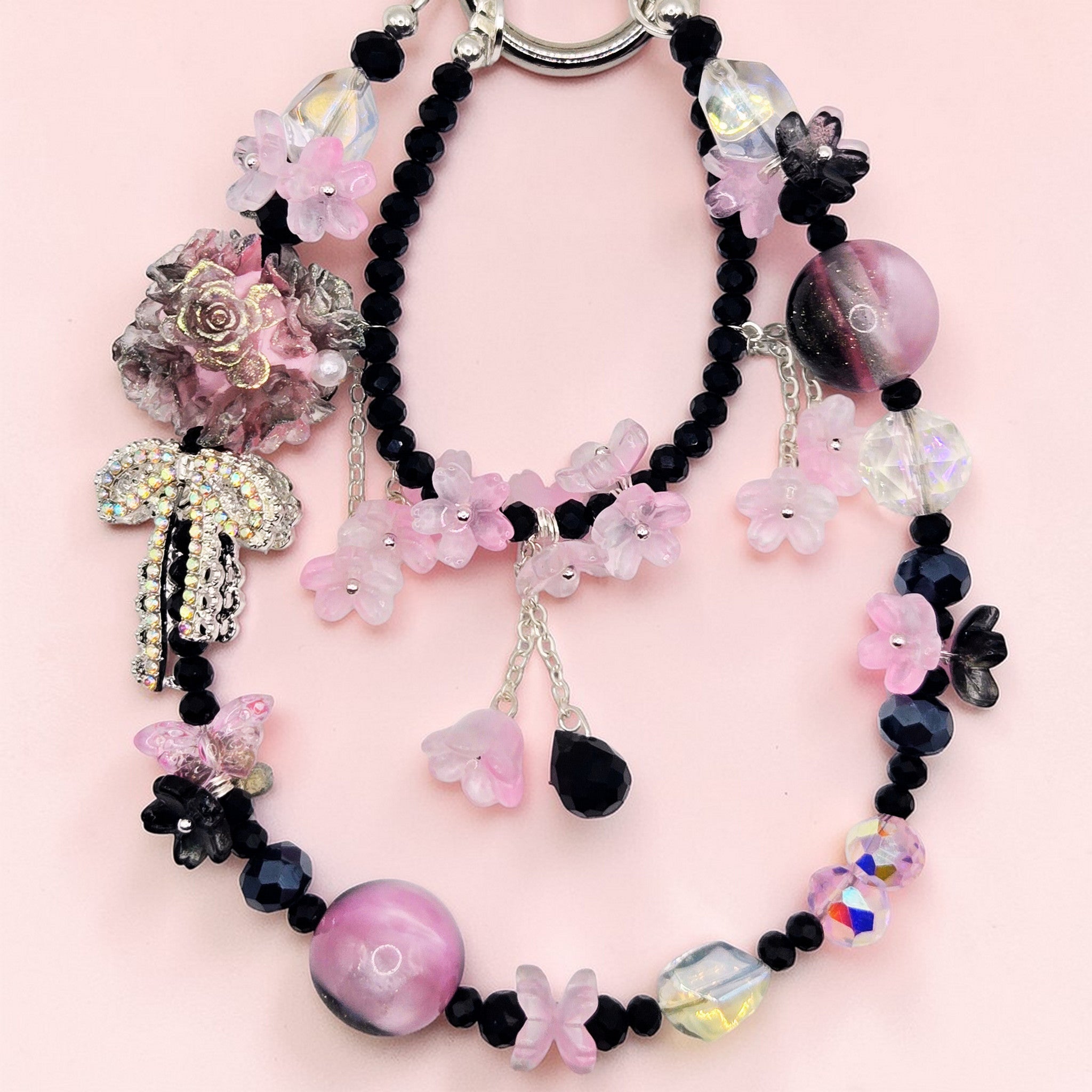 💎 Midnight Blossom Luxe Phone Chain - Glow in the Dark