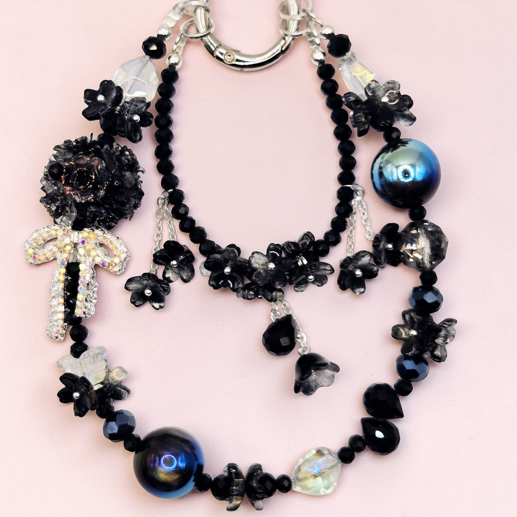 💎 Midnight Blossom Luxe Phone Chain - Glow in the Dark