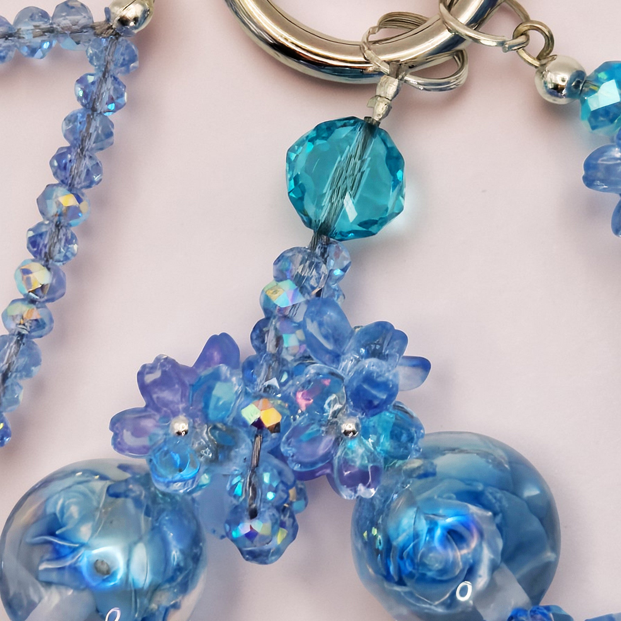 ❄️💙 Frosted Sky Pom Phone Charm - Glow in the dark
