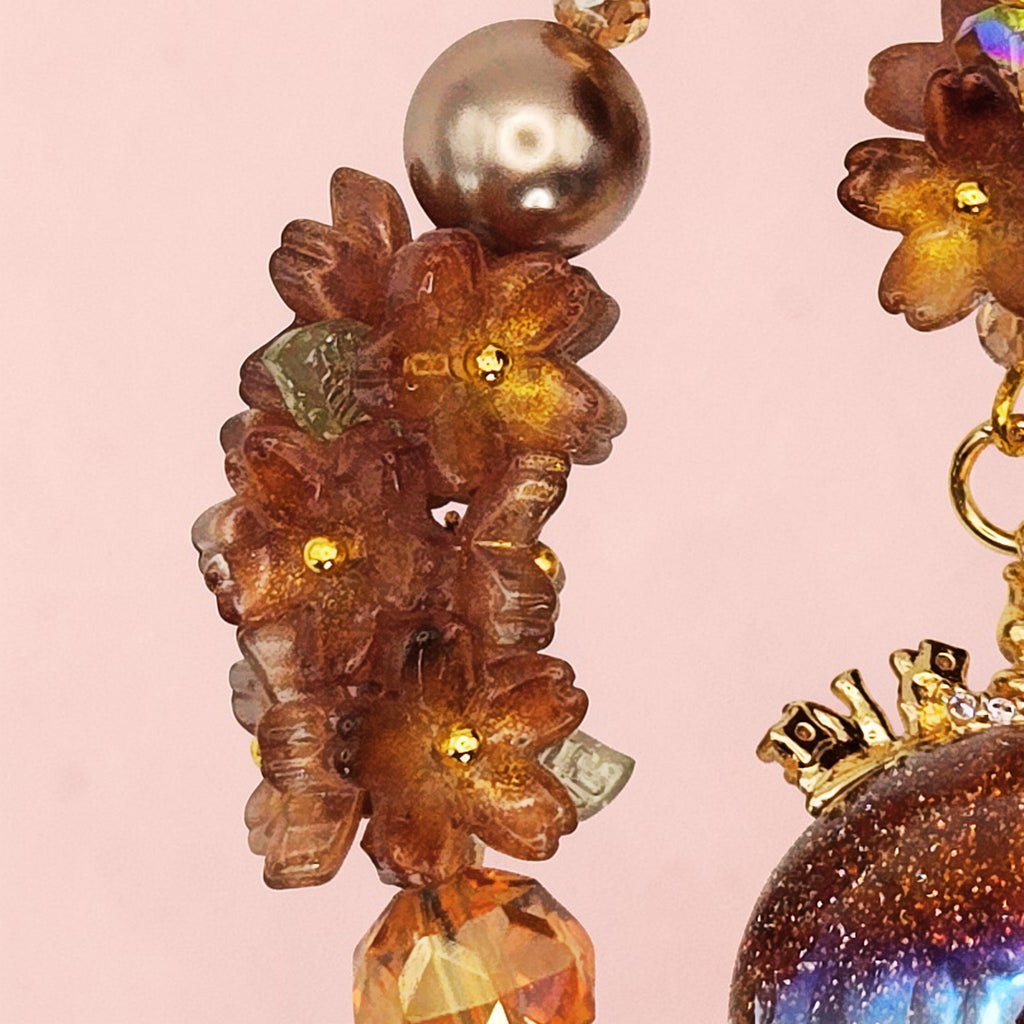 🤎✨ Autumn Ember Pom Phone Charm - Glow in the Dark
