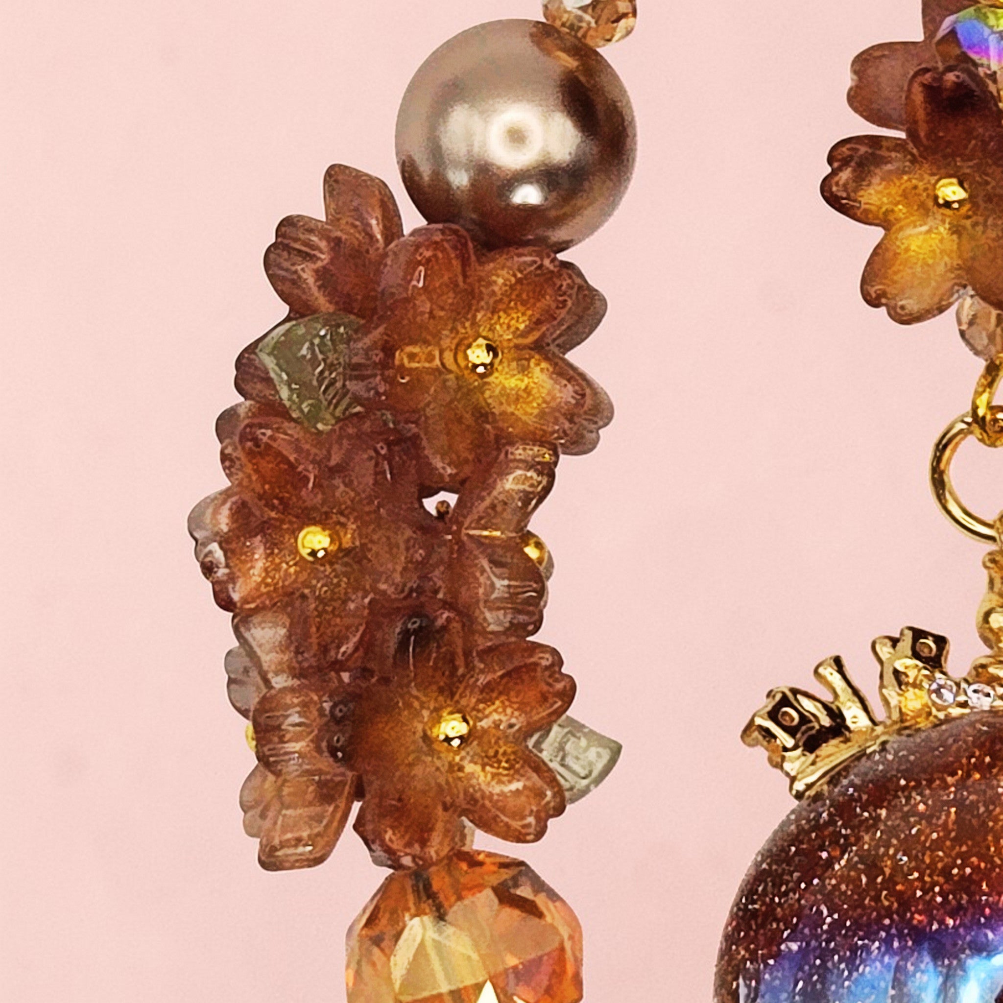 🤎✨ Autumn Ember Pom Phone Charm - Glow in the Dark