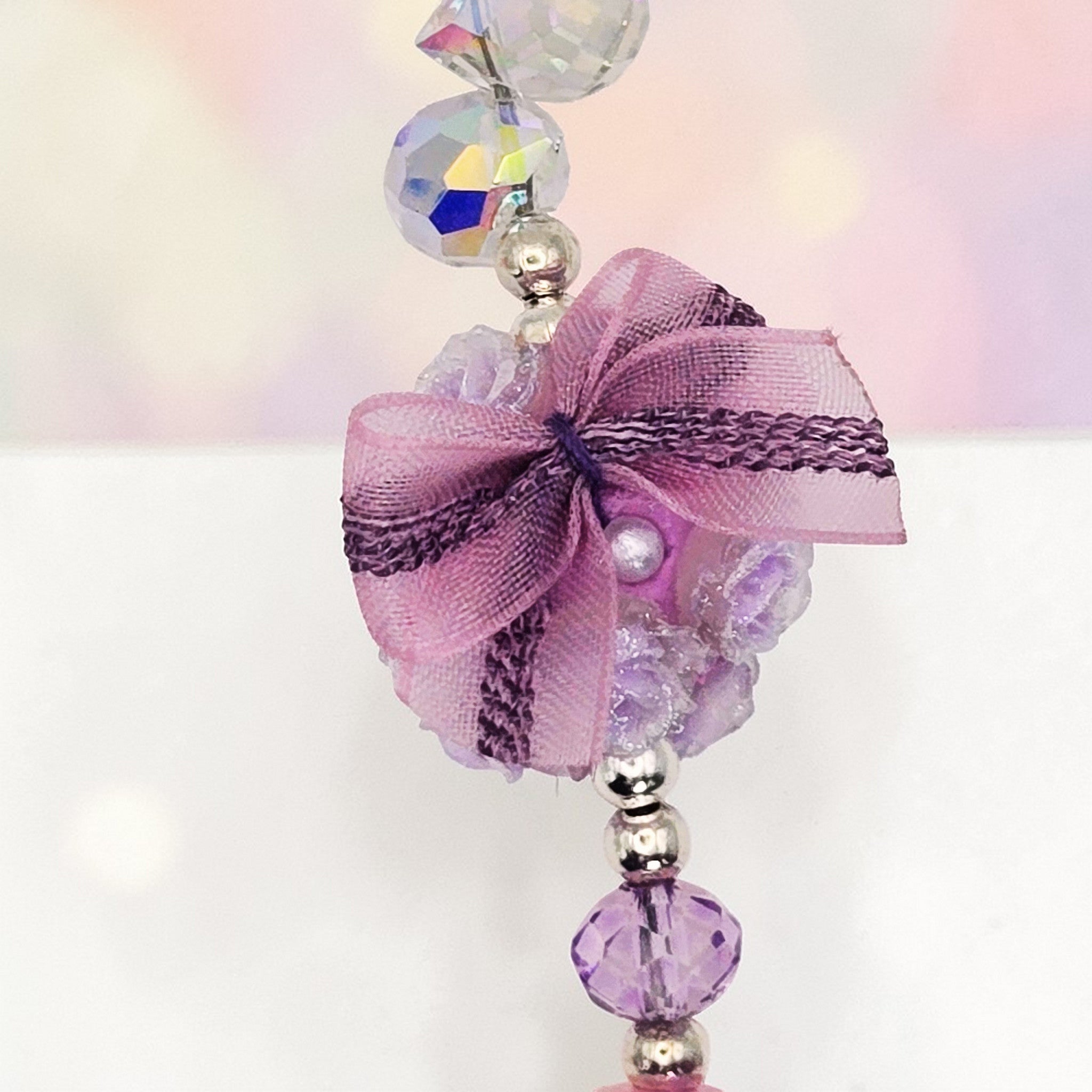 💜🌸✨ Lavender Blush Glow Luxe Phone Chain - Glow in the Dark