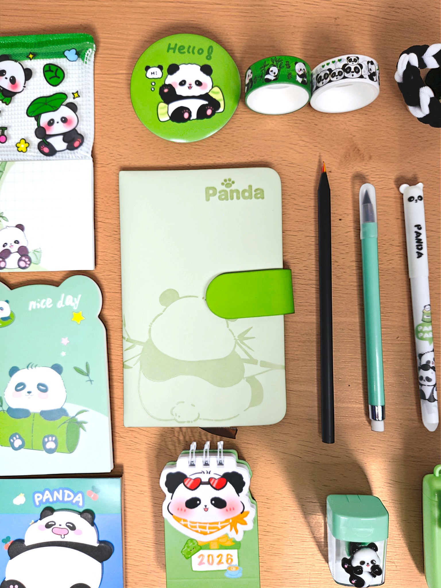 🐼💚 Panda Bookish Stationery Bundle – 23 Piece Kawaii Desk Set 💚🐼
