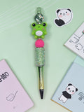 🐸✨ Kawaii Froggy Sparkle Beaded Pen ✨🐸