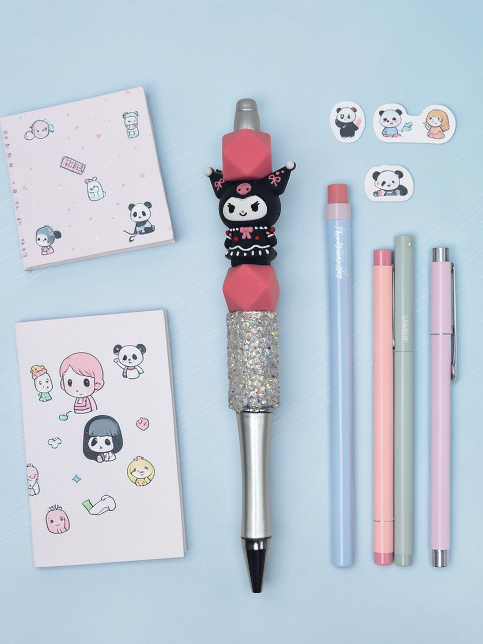 🖤🎀 Kawaii Sparkle Beaded Pen 🎀🖤