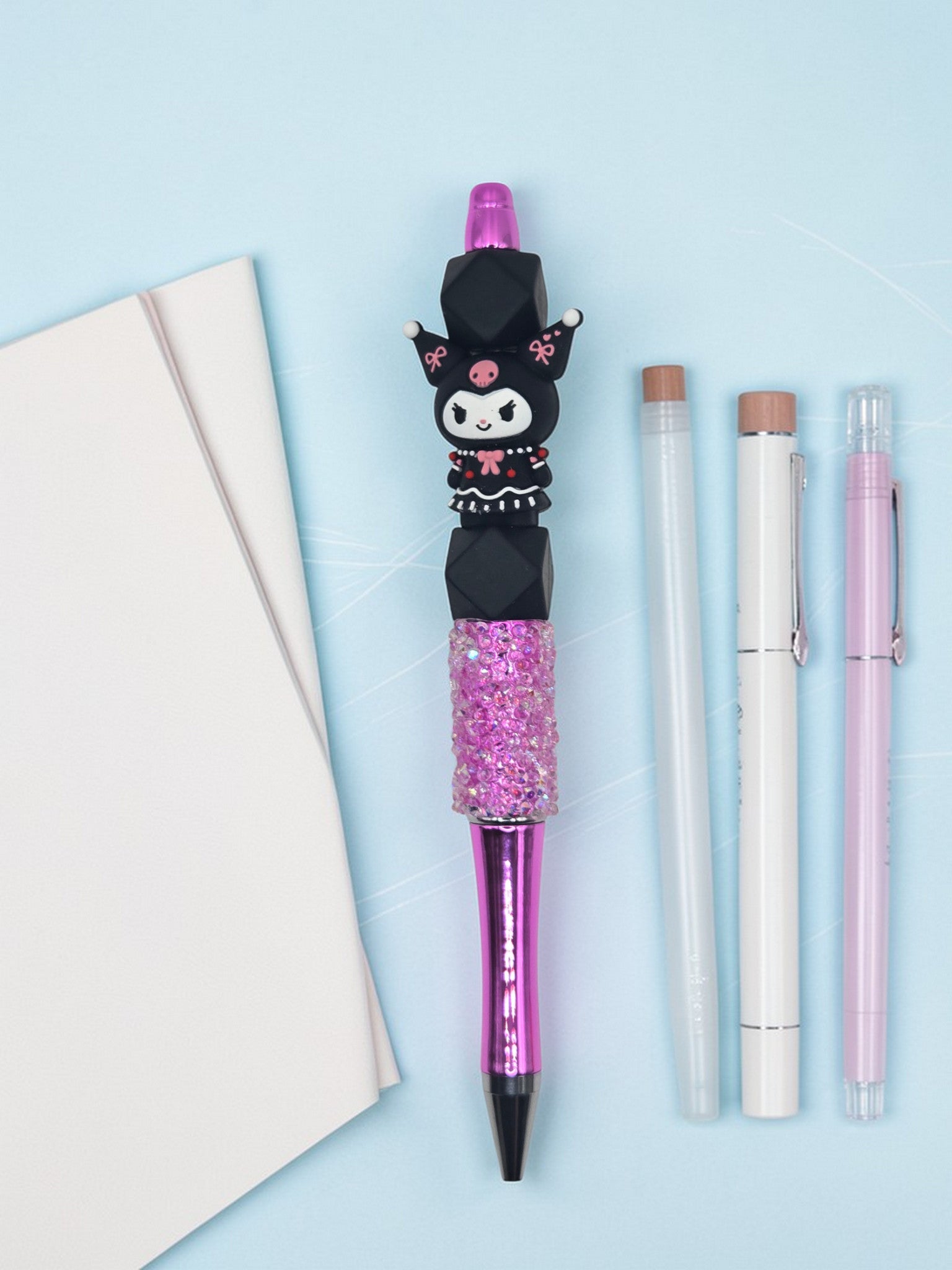 🖤🎀 Kawaii Sparkle Beaded Pen 🎀🖤