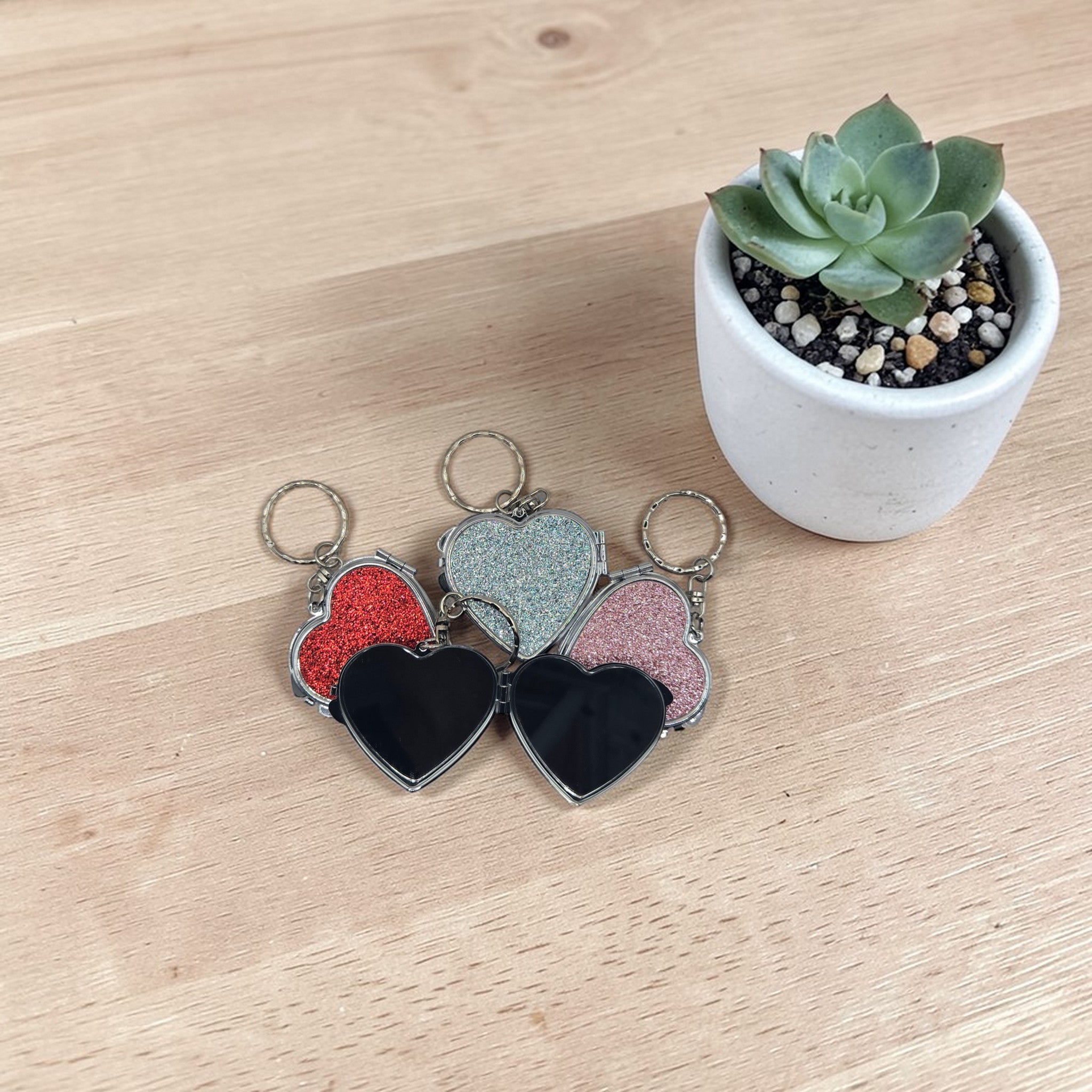 💖✨ Sparkle Heart Mirror Keychain ✨💖