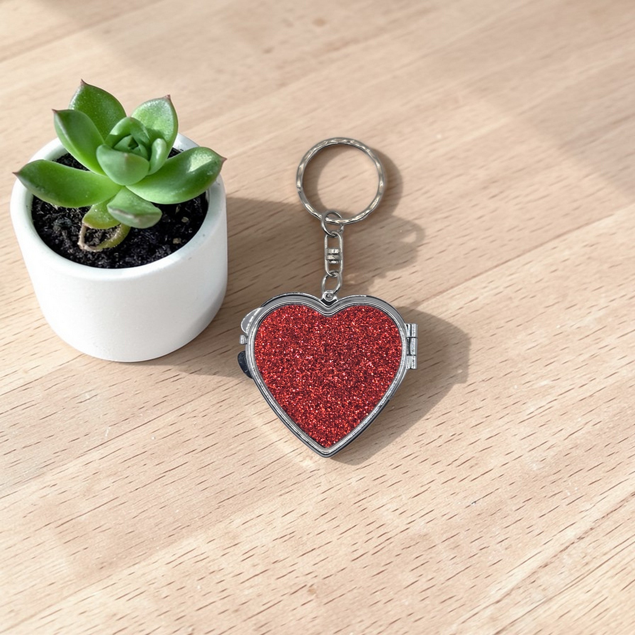 💖✨ Sparkle Heart Mirror Keychain ✨💖