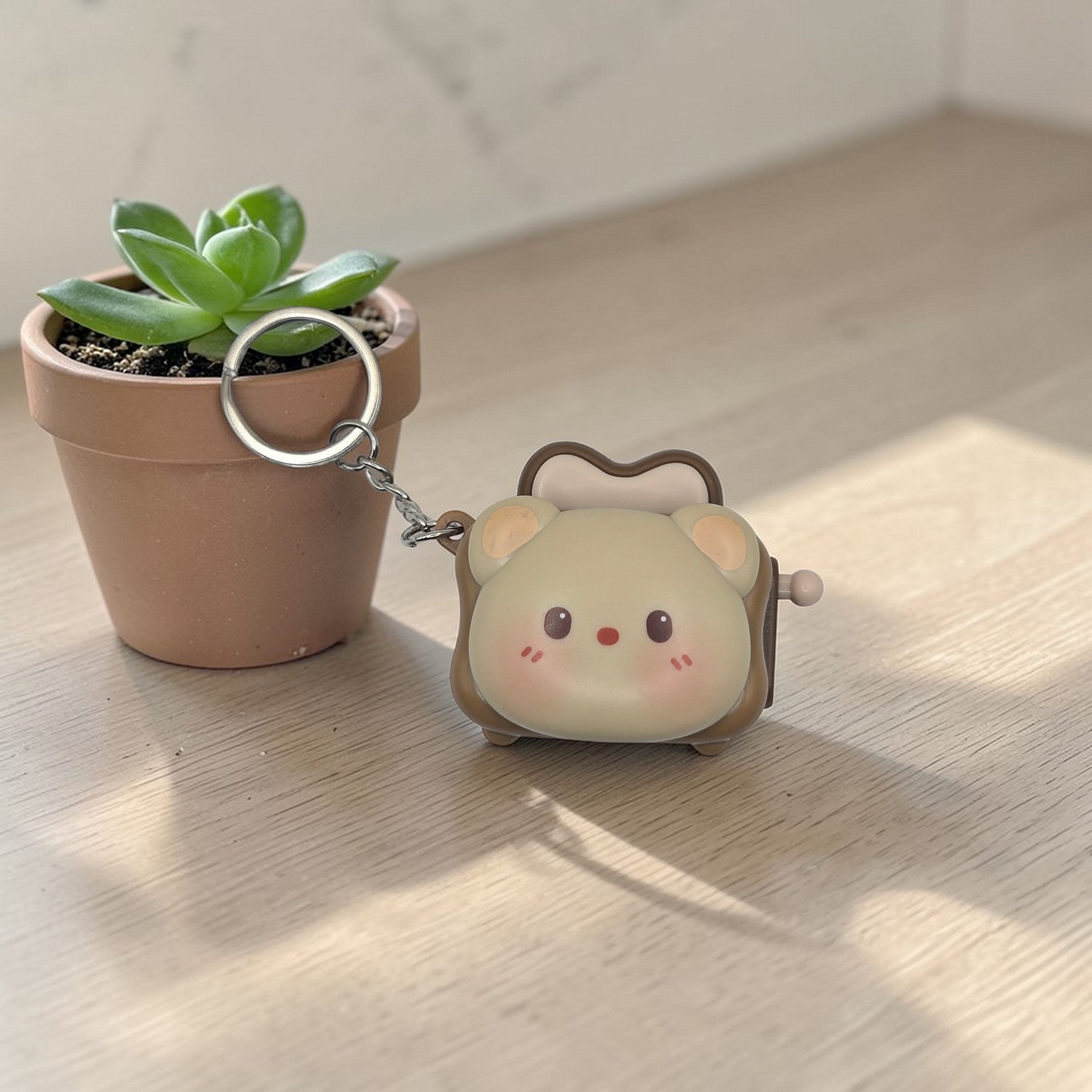 🍞🐻✨ Kawaii Fidget Toaster Keychain ✨🐼🍞