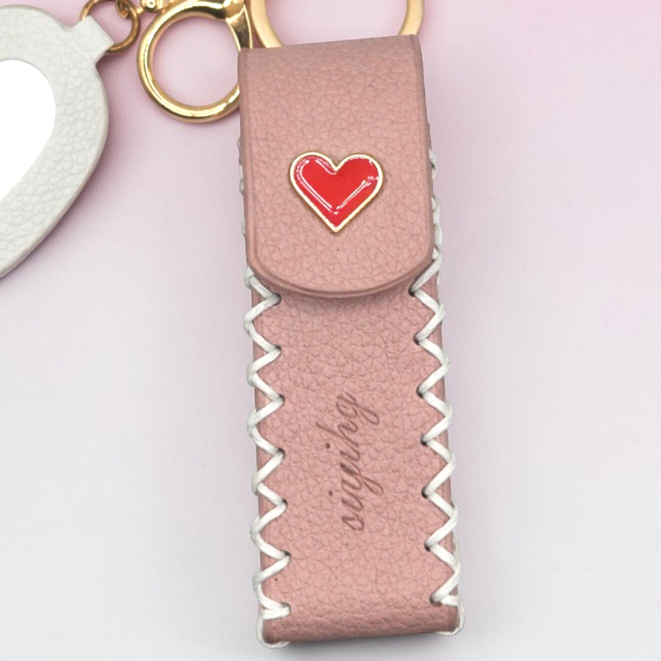 💖 Heart Mirror Keychain Wallet Charm