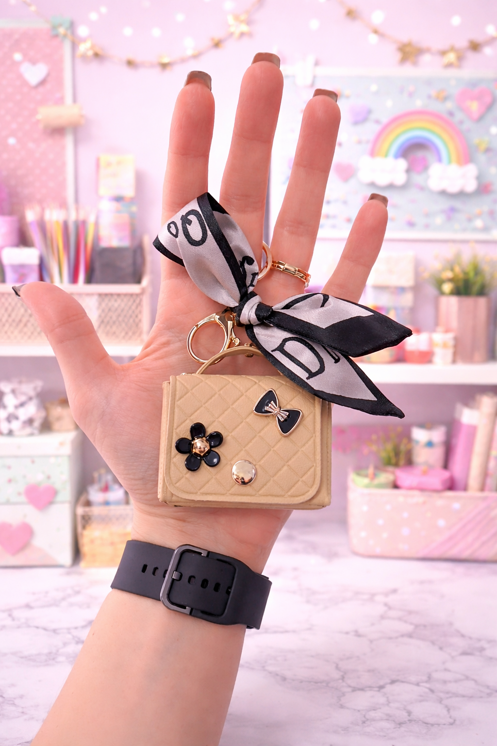 🖤🎀 Luxe Bow Mini Handbag Charm 🎀🖤