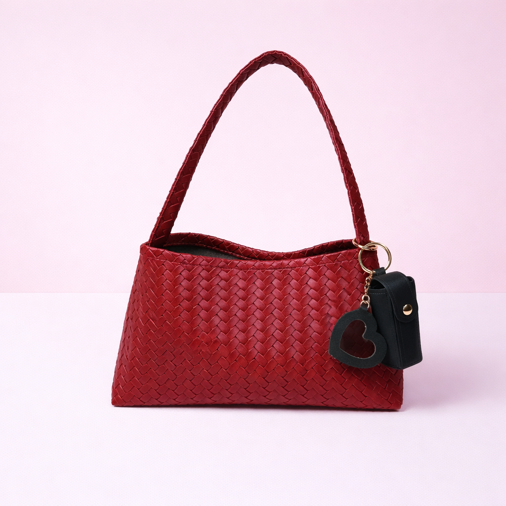 👜✨ Knitted Faux Leather Shoulder Bag ✨👜