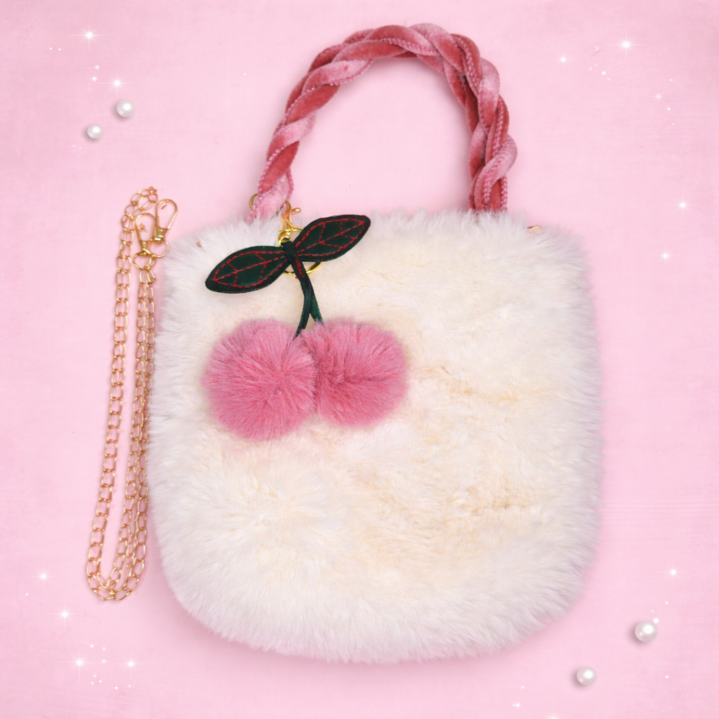 🍒✨ Cherry Fluff Kawaii Faux Fur Handbag ✨🍒