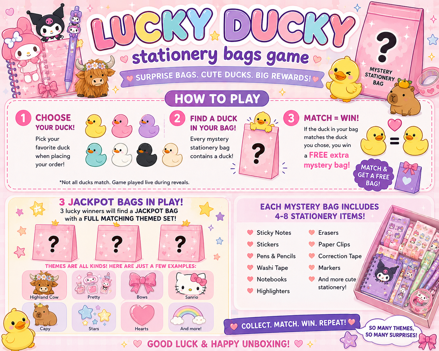✨📚 Lucky Ducky Stationery Mystery Bags 📚✨