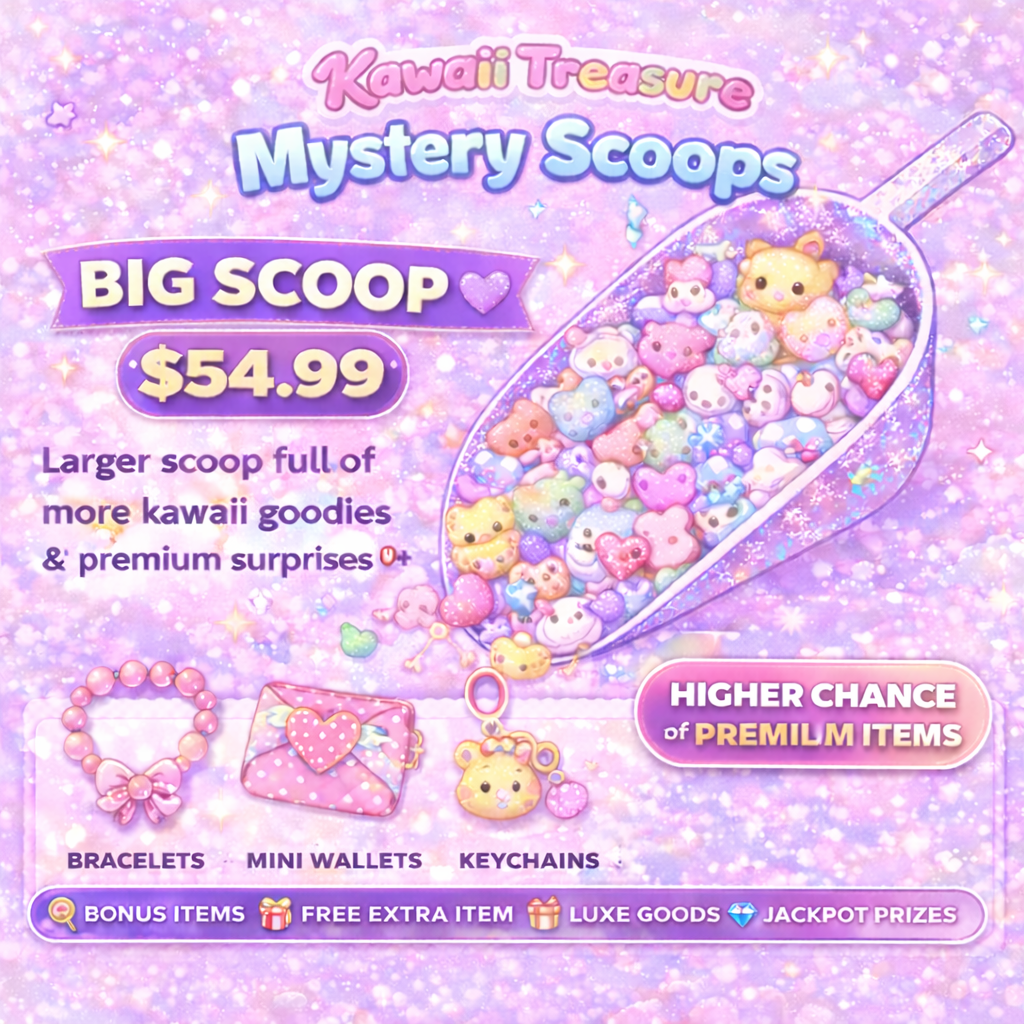 🎀✨ Kawaii Treasure Scoop Shop – Mystery Scoops ✨🍬