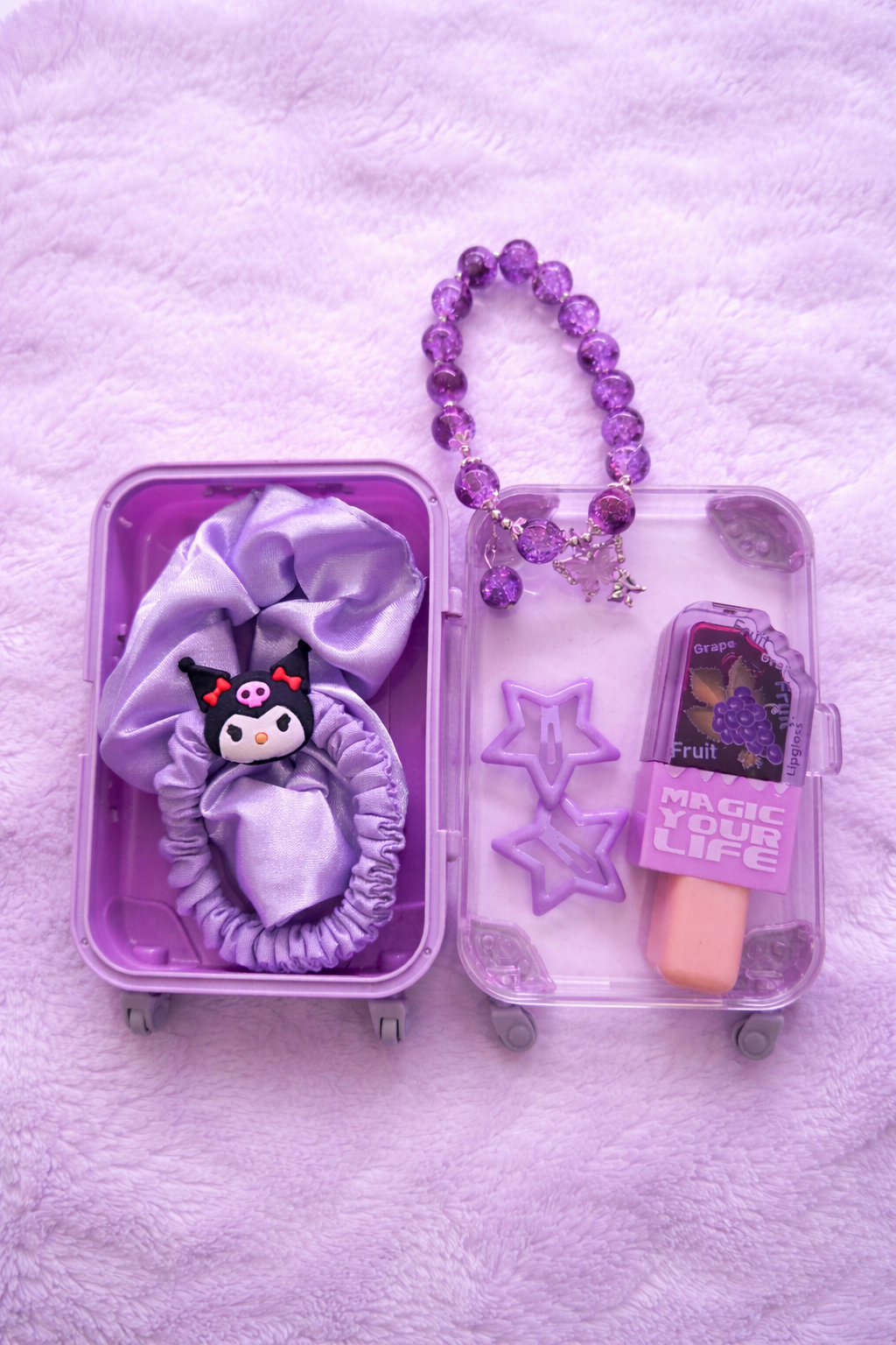 💜✨ Midnight Grape Kawaii Mini Suitcase Set ✨💜