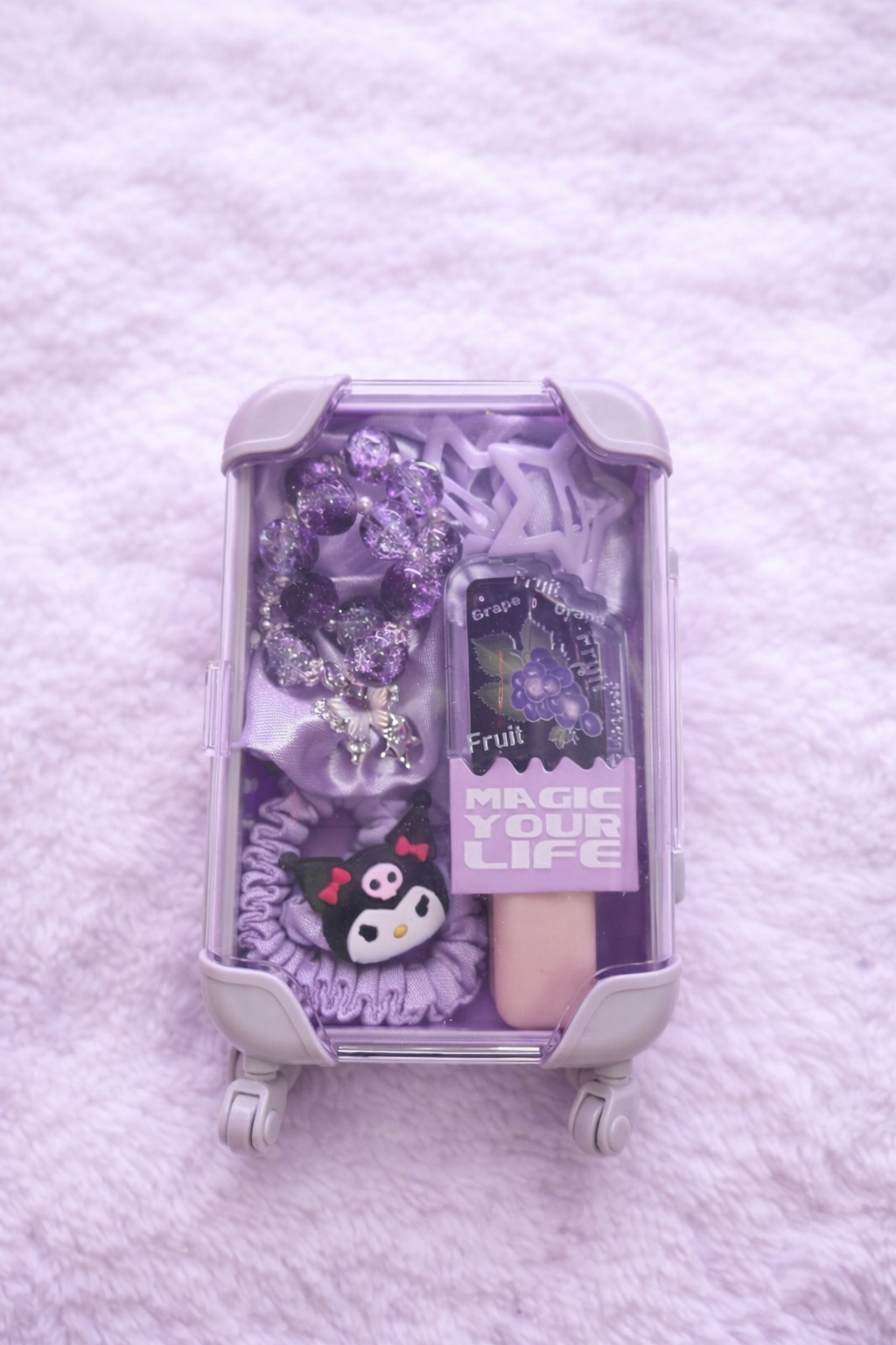 💜✨ Midnight Grape Kawaii Mini Suitcase Set ✨💜