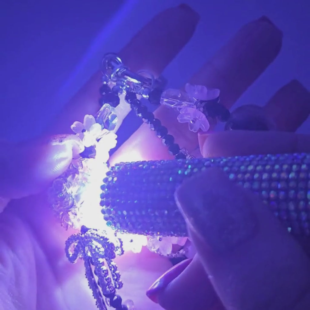 💎 Midnight Blossom Luxe Phone Chain - Glow in the Dark