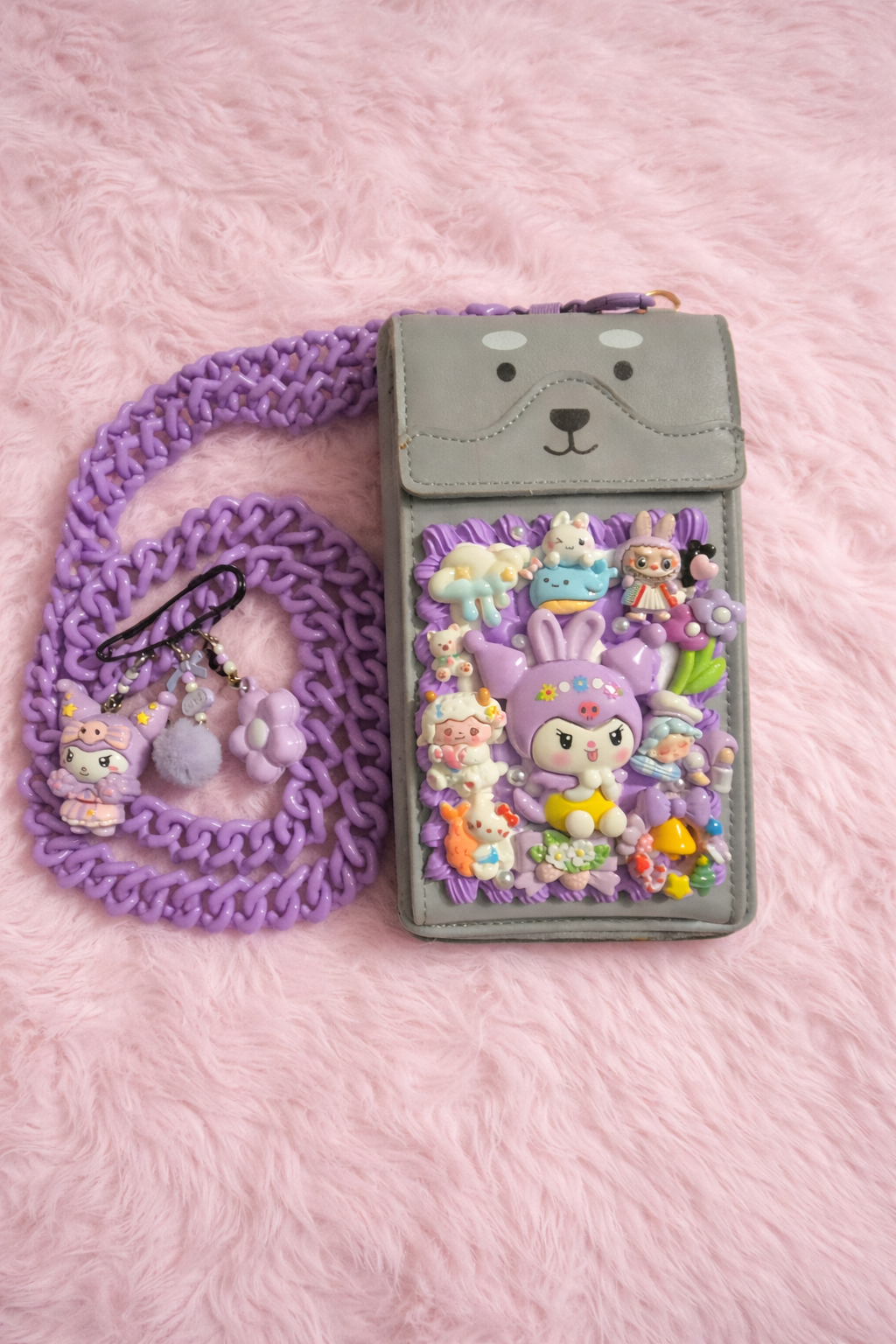 Kuromi Kawaii Mini Crossbody Phone Wallet Purse 💜🐰✨