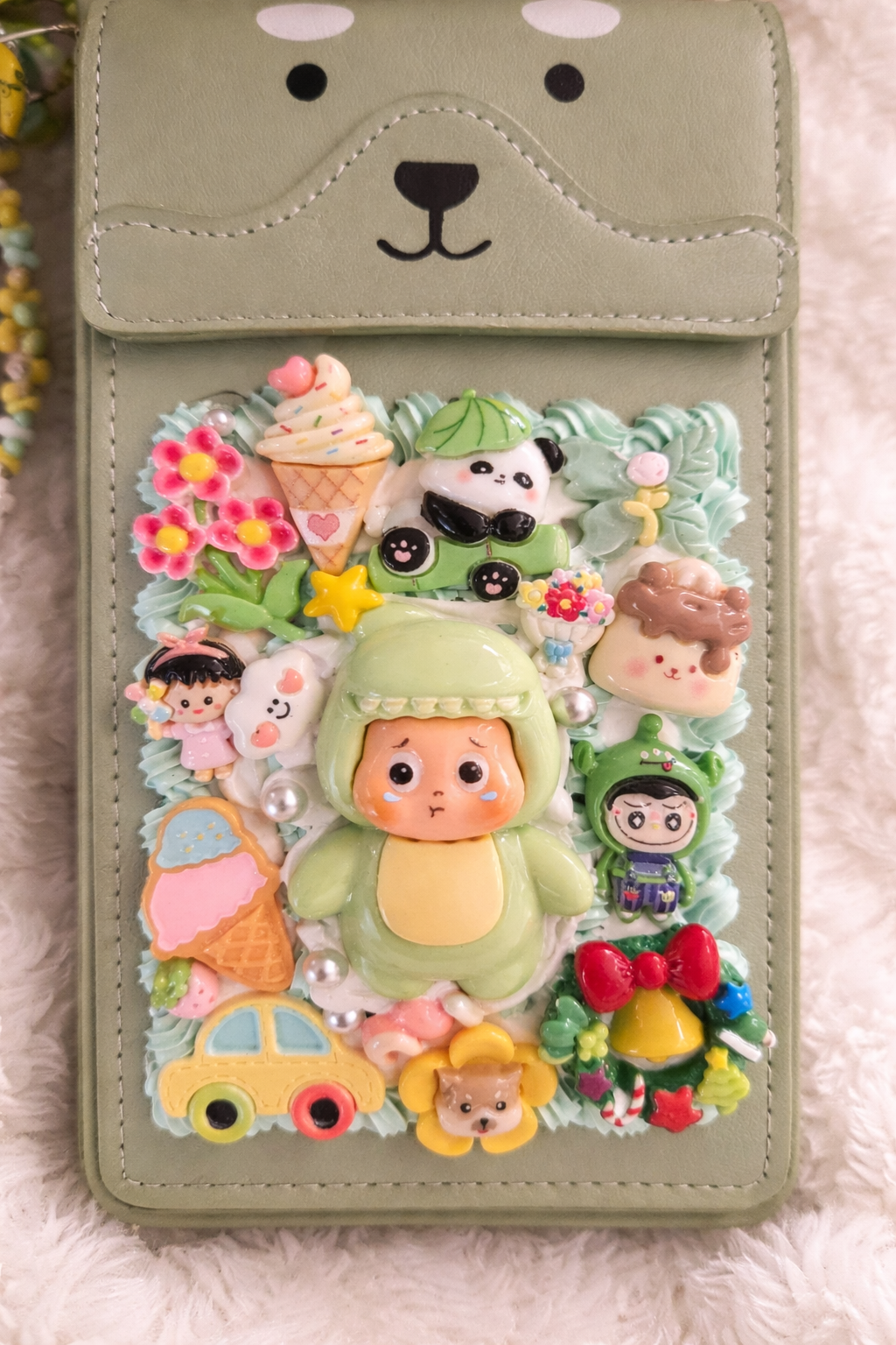 🦖 Mint Kawaii Dino Crossbody Phone Pouch Set 🦖