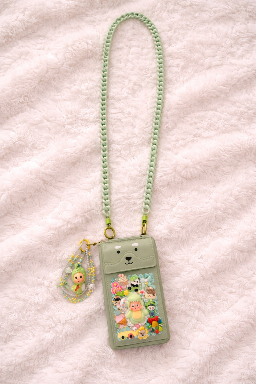 🦖 Mint Kawaii Dino Crossbody Phone Pouch Set 🦖